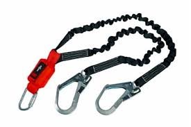 3m protecta shock absorbing lanyard with elastic twin legs 140kg capacity 1260327
